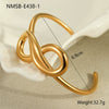 Minimalist Design Stainless Steel Bracelet Plated With Gold Geometric Knotted Intertwined Hand Jewelry