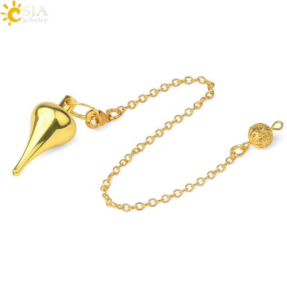 Minimalist Drop Shaped Alloy Pendulum Pendant With Electroplated Finish Adjustable Metal Dowsing Jewelry