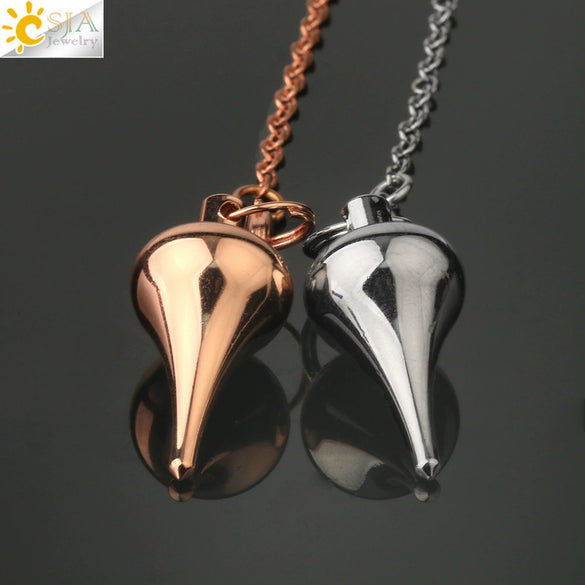 Minimalist Drop Shaped Alloy Pendulum Pendant With Electroplated Finish Adjustable Metal Dowsing Jewelry