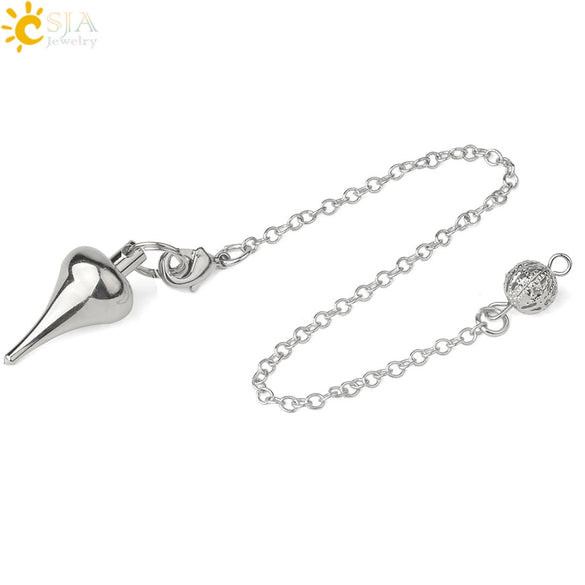 Minimalist Drop Shaped Alloy Pendulum Pendant With Electroplated Finish Adjustable Metal Dowsing Jewelry