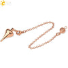 Minimalist Drop Shaped Alloy Pendulum Pendant With Electroplated Finish Adjustable Metal Dowsing Jewelry