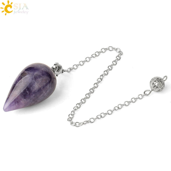 Minimalist Drop Shaped Natural Amethyst Crystal Jewelry Pendant With Independent Packaging Versatile Wholesale Accessory