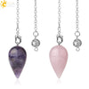 Minimalist Drop Shaped Natural Amethyst Crystal Jewelry Pendant With Independent Packaging Versatile Wholesale Accessory