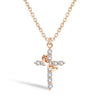 Minimalist Electroplated Copper Layered Pearl Chain Cross Necklace For Women With Geometric Round Pendant Light Luxury Clavicle Chain