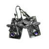 Minimalist Electroplated Metal Dragonfly Rectangular Earrings Insect Pattern Fashion Jewelry