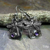 Minimalist Electroplated Metal Dragonfly Rectangular Earrings Insect Pattern Fashion Jewelry