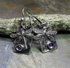 Minimalist Electroplated Metal Dragonfly Rectangular Earrings Insect Pattern Fashion Jewelry