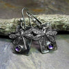 Minimalist Electroplated Metal Dragonfly Rectangular Earrings Insect Pattern Fashion Jewelry