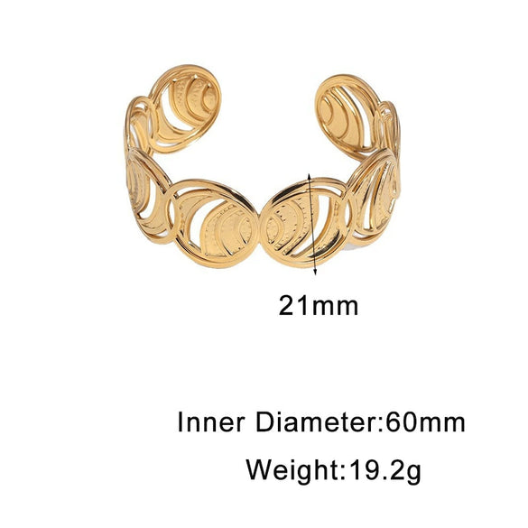 Minimalist Electroplated Stainless Steel Geometric Oval Bracelet For Women Fade Resistant Highend Style