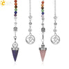 Minimalist Electroplated Titanium Steel Amethyst Cone Pendant Necklace Unisex Jewelry Accessory