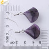 Minimalist Fan Shaped Natural Stone Drop Earrings With Copper Fishhook For Women Multicolor Fashion Jewelry