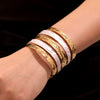 Minimalist Fashion Open Bangle 316L Stainless Steel Oildrip Colorblocking Electroplated Niche Geometric Arm Ring Bracelet