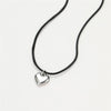 Minimalist Fashion Stainless Steel Necklace With Peach Heart Pendant 18K Gold Plated Oil Wax Rope Chain Jewelry For Women