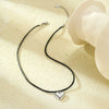 Minimalist Fashion Stainless Steel Necklace With Peach Heart Pendant 18K Gold Plated Oil Wax Rope Chain Jewelry For Women