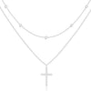 Minimalist Figure Eight Cross Necklace For Women Copper Geometric Pendant Clavicle Chain With Zircon Inlay And Electroplated Finish