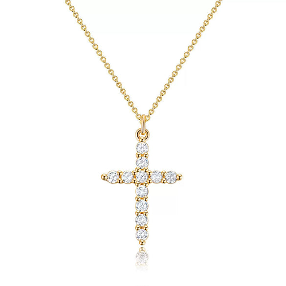 Minimalist Figure Eight Cross Necklace For Women Copper Geometric Pendant Clavicle Chain With Zircon Inlay And Electroplated Finish