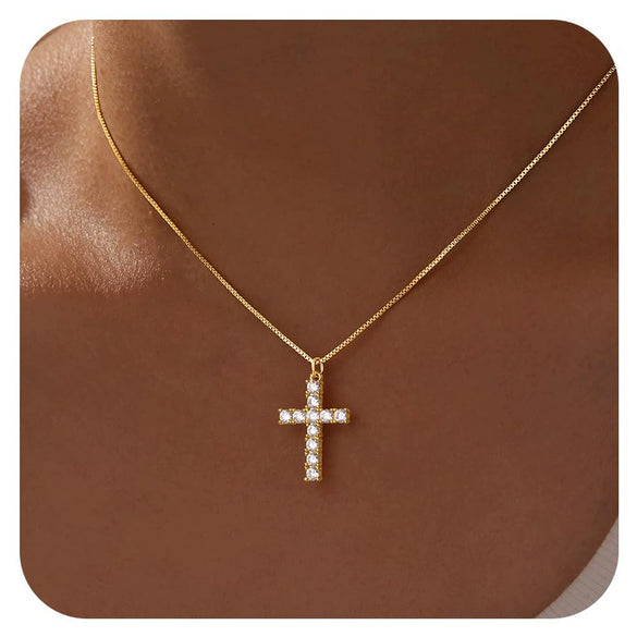 Minimalist Figure Eight Cross Necklace For Women Copper Geometric Pendant Clavicle Chain With Zircon Inlay And Electroplated Finish