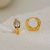 Minimalist French Retro Light Luxury Design Stainless Steel Geometric Electroplated Earrings Unisex