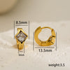 Minimalist French Retro Light Luxury Design Stainless Steel Geometric Electroplated Earrings Unisex