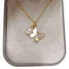 Minimalist Freshwater Pearl And Copper Pendant Jewelry With Butterfly Design Rice And Droplet Shapes