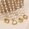 Minimalist Freshwater Pearl Beaded Women's Necklace 316L Stainless Steel Electroplating
