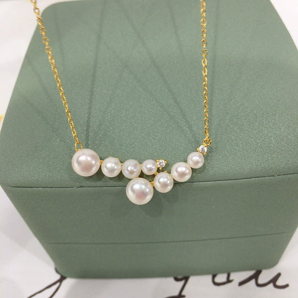 Minimalist Freshwater Pearl Pendant Jewelry With Copper Accessories And Flat Round Or Bun Round Pearls