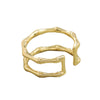 Minimalist Geometric Alloy Double Layer Adjustable Open Ring Bamboo Joint Style Fashion Ring For Unisex