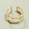Minimalist Geometric Alloy Double Layer Adjustable Open Ring Bamboo Joint Style Fashion Ring For Unisex