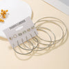 Minimalist Geometric Alloy Hoop Earring Set With Electroplating For Women