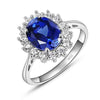 Minimalist Geometric Alloy Ring With Blue Zircon Electroplated Unisex Fashion Jewelry
