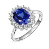 Minimalist Geometric Alloy Ring With Blue Zircon Electroplated Unisex Fashion Jewelry