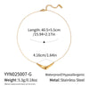 Minimalist Geometric Arc Pendant Necklace For Women Stainless Steel 18K Real Gold Plated With Pvd Furnace Vacuum Plating