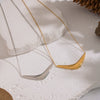 Minimalist Geometric Arc Pendant Necklace For Women Stainless Steel 18K Real Gold Plated With Pvd Furnace Vacuum Plating