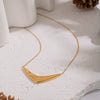 Minimalist Geometric Arc Pendant Necklace For Women Stainless Steel 18K Real Gold Plated With Pvd Furnace Vacuum Plating