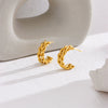 Minimalist Geometric Braided Twist Goldplated Stainless Steel Earrings Accessories