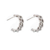 Minimalist Geometric Braided Twist Goldplated Stainless Steel Earrings Accessories