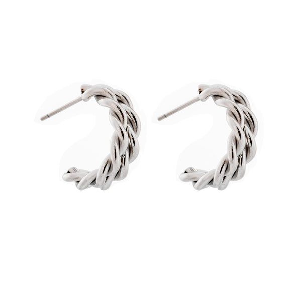 Minimalist Geometric Braided Twist Goldplated Stainless Steel Earrings Accessories