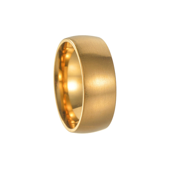 Minimalist Geometric Brushed Stainless Steel Ring With Electroplating Treatment