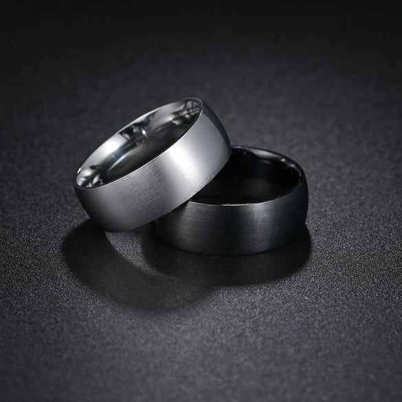Minimalist Geometric Brushed Stainless Steel Ring With Electroplating Treatment