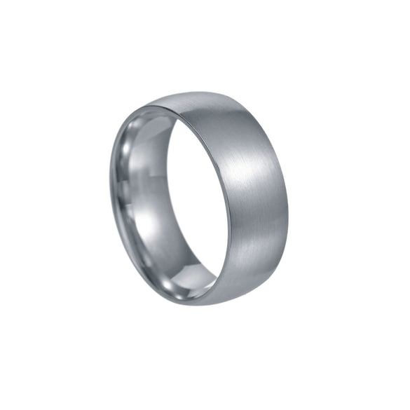 Minimalist Geometric Brushed Stainless Steel Ring With Electroplating Treatment
