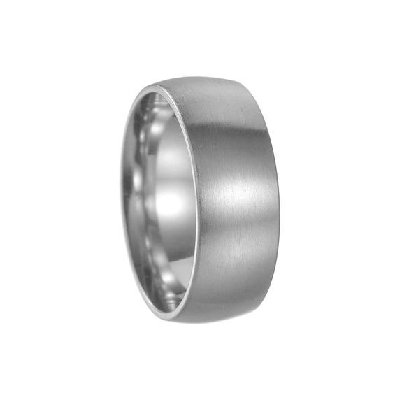 Minimalist Geometric Brushed Stainless Steel Ring With Electroplating Treatment