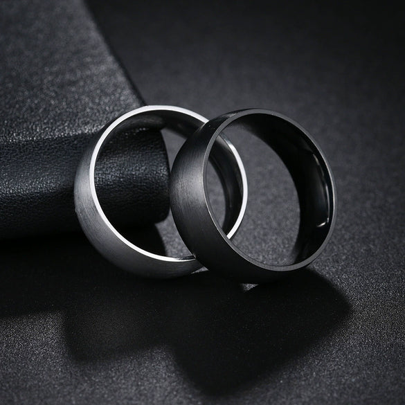 Minimalist Geometric Brushed Stainless Steel Ring With Electroplating Treatment