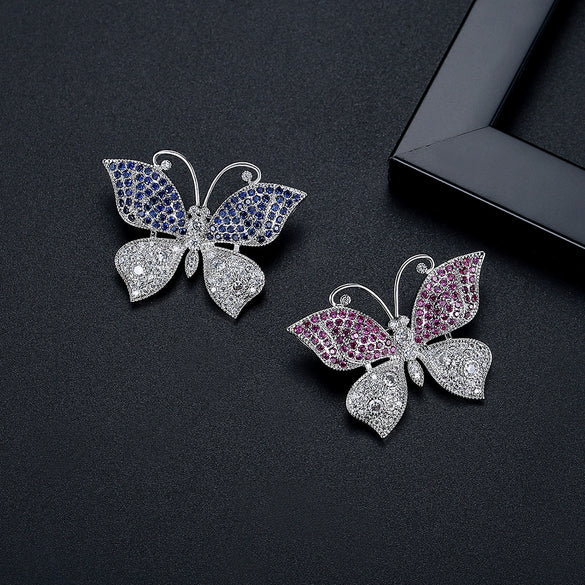 Minimalist Geometric Butterfly Brooch Electroplated Copper Clothing Pin For Women Elegant Fashion Gift Accessory