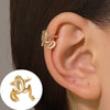 Minimalist Geometric Clipon Earrings Copper Metal Bee Snakeshaped Ear Cuffs Diamond Design
