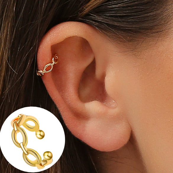 Minimalist Geometric Clipon Earrings Copper Metal Bee Snakeshaped Ear Cuffs Diamond Design
