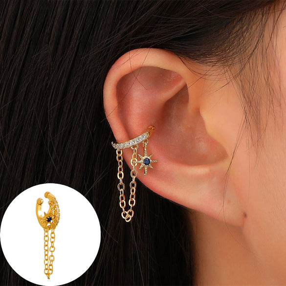 Minimalist Geometric Clipon Earrings Copper Metal Bee Snakeshaped Ear Cuffs Diamond Design