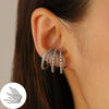 Minimalist Geometric Clipon Earrings Copper Metal Bee Snakeshaped Ear Cuffs Diamond Design