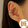 Minimalist Geometric Clipon Earrings Copper Metal Bee Snakeshaped Ear Cuffs Diamond Design