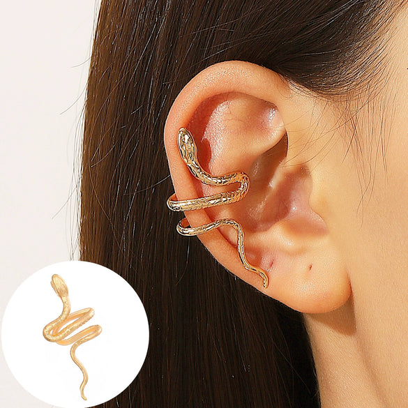 Minimalist Geometric Clipon Earrings Copper Metal Bee Snakeshaped Ear Cuffs Diamond Design