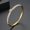 Minimalist Geometric Copper Bracelet With Microinlaid Zircon Accents For Women Fine Fashion Jewelry